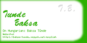 tunde baksa business card